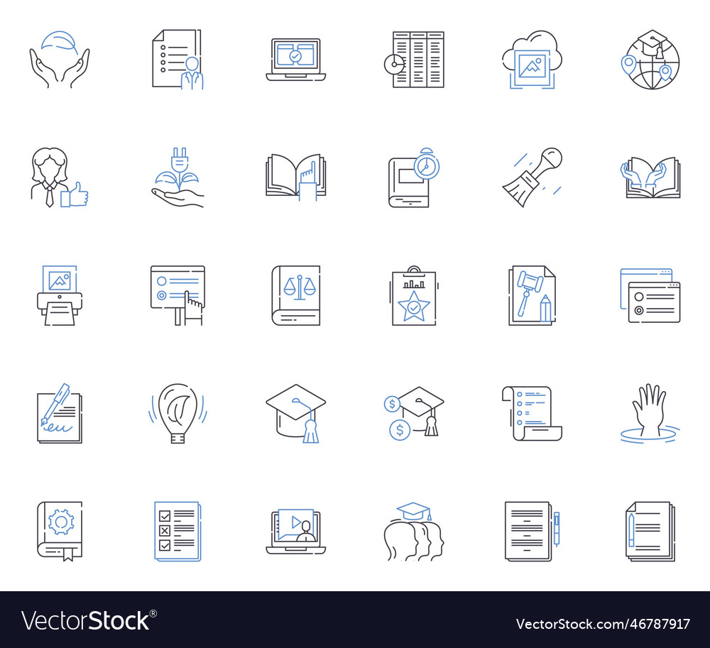 Self development line icons collection vector image Self development line icons collection