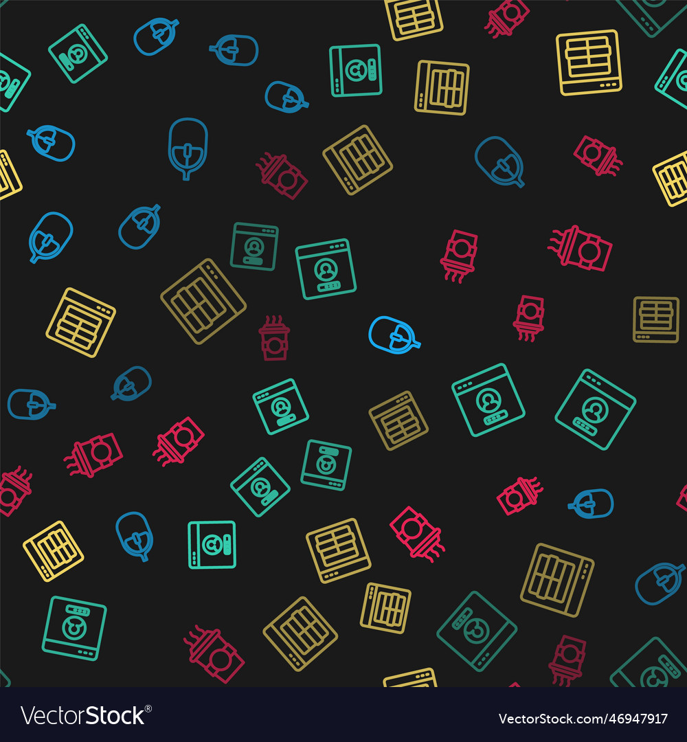 Set line computer mouse create account screen vector image Set line computer mouse create account screen
