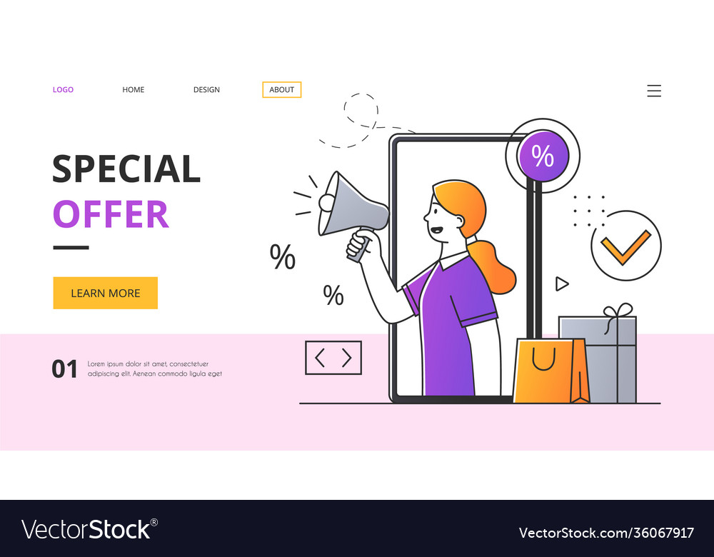 Shopping apllication minimal style vector image Shopping apllication minimal style