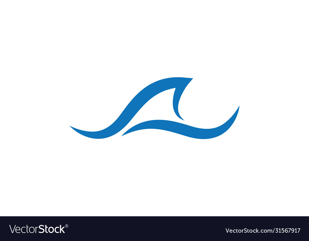 Water wave symbol and icon logo Royalty Free Vector Image