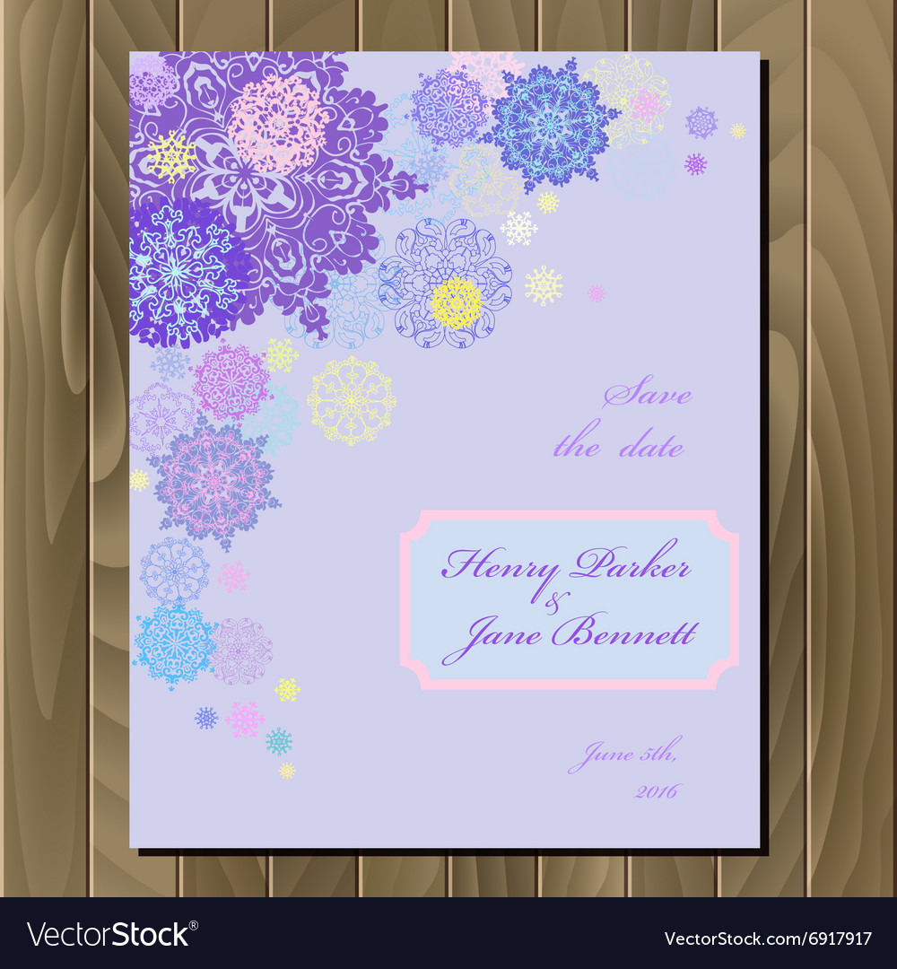 Winter snowflakes design wedding card