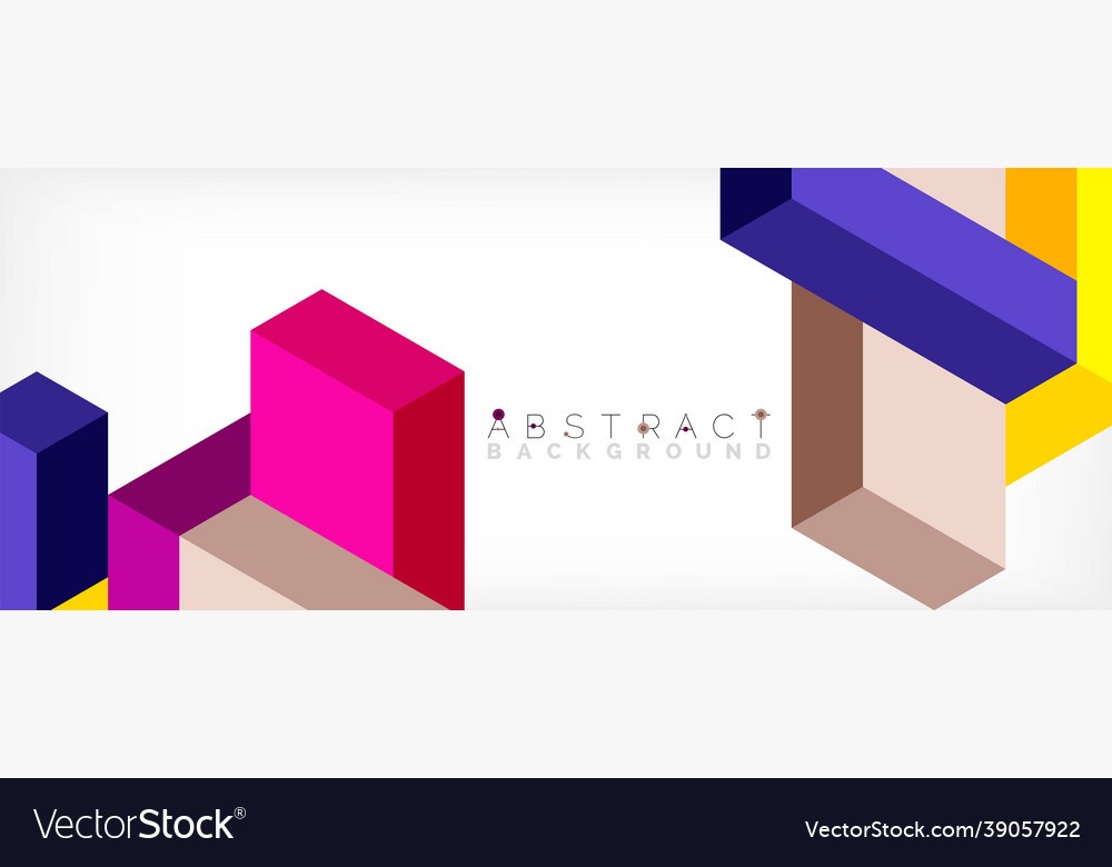Abstract background 3d cubes cubic elements vector image Abstract background 3d cubes cubic elements
