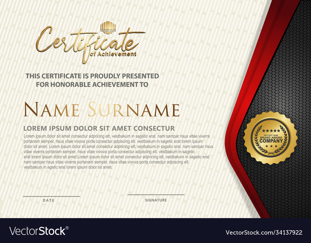 Certificate template with textured background