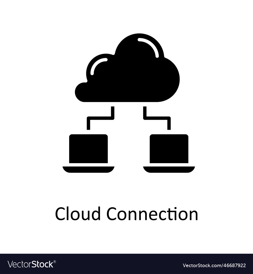 Cloud connection solid icons simple stoc