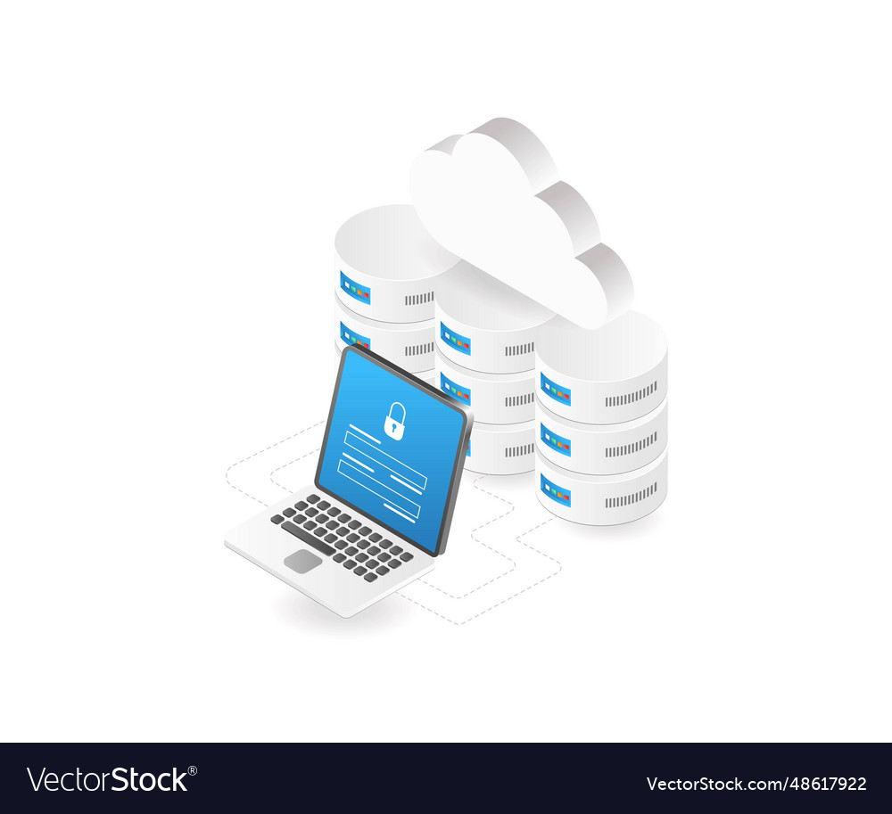 Cloud Server Datenbank Sicherheits-Passwort vector image Cloud Server Datenbank Sicherheits-Passwort
