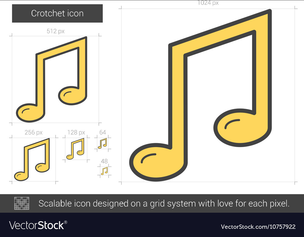 Crotchet line icon Royalty Free Vector Image - VectorStock