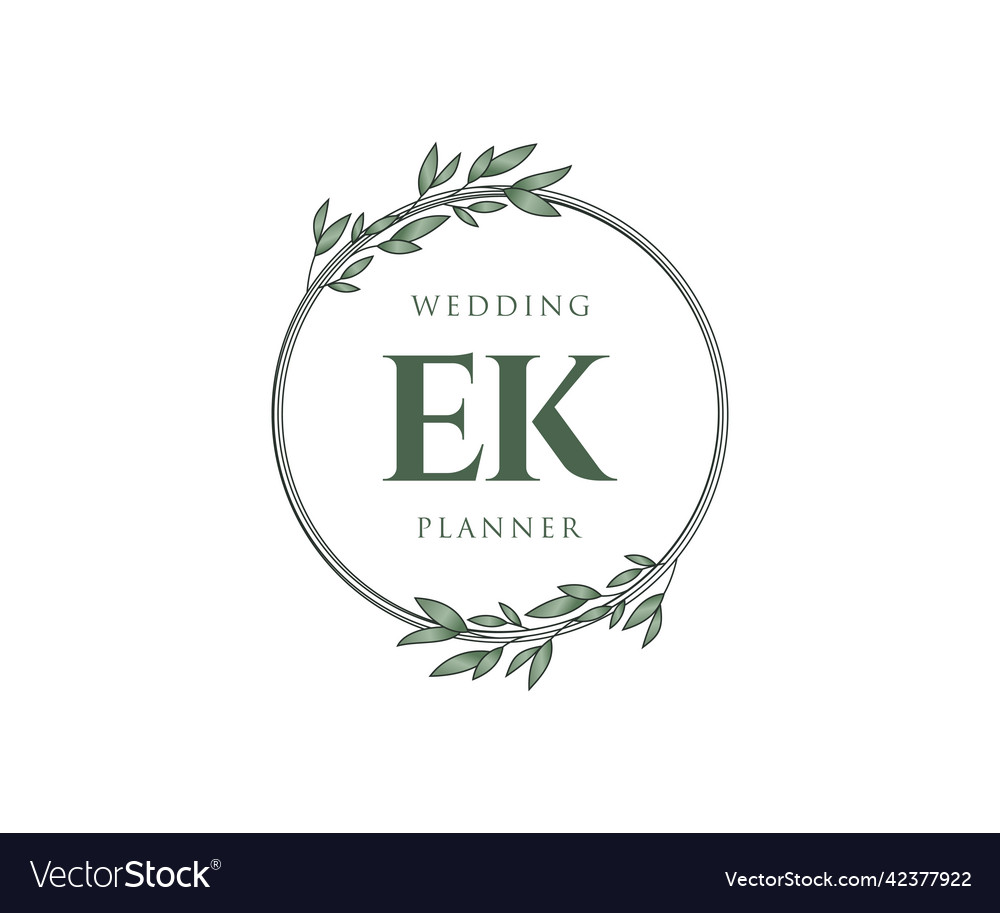 Ek initials letter wedding monogram logos