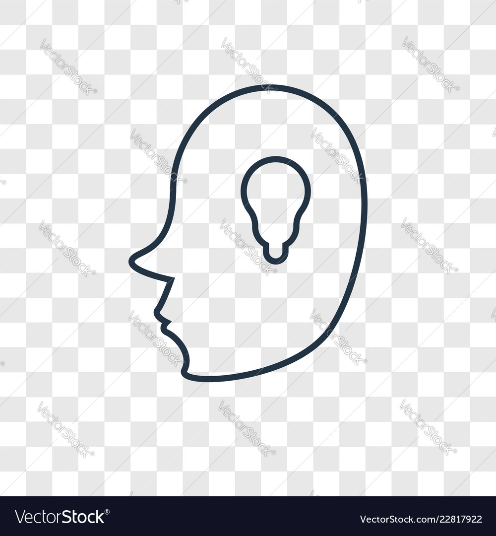 Head concept linear icon isolated on transparent Vector Image Head concept linear icon isolated on transparent