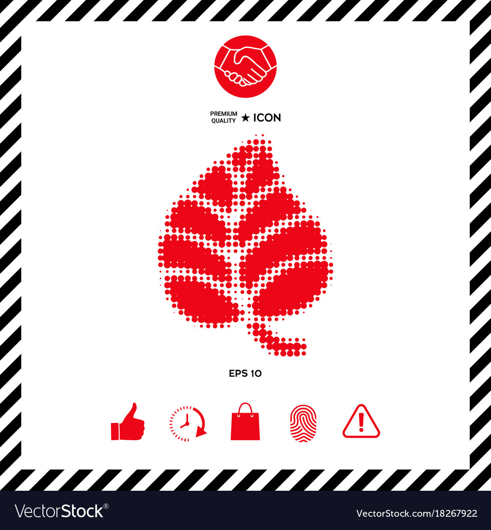 Leaf Symbol Halftone Logo Royalty Free Vector Image