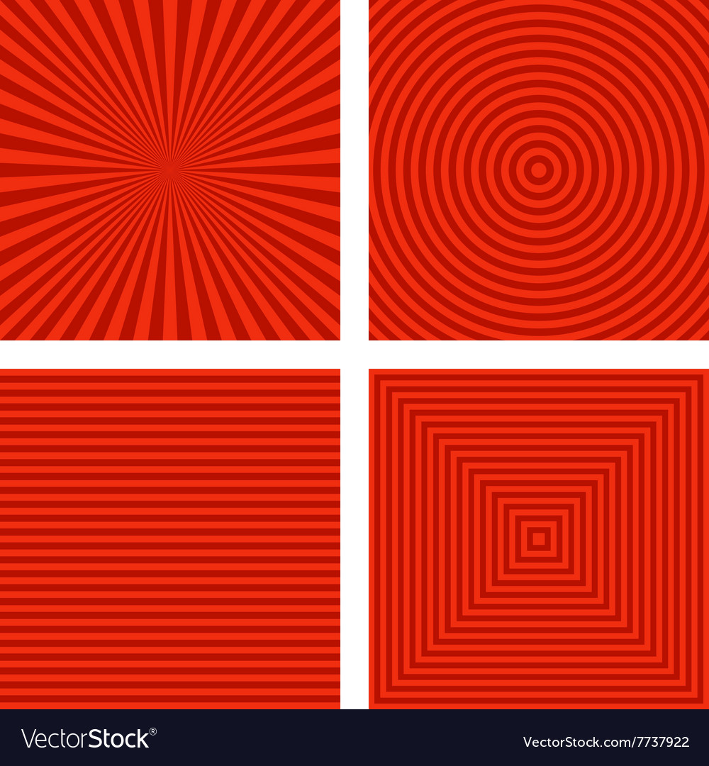 Simple red striped pattern background set