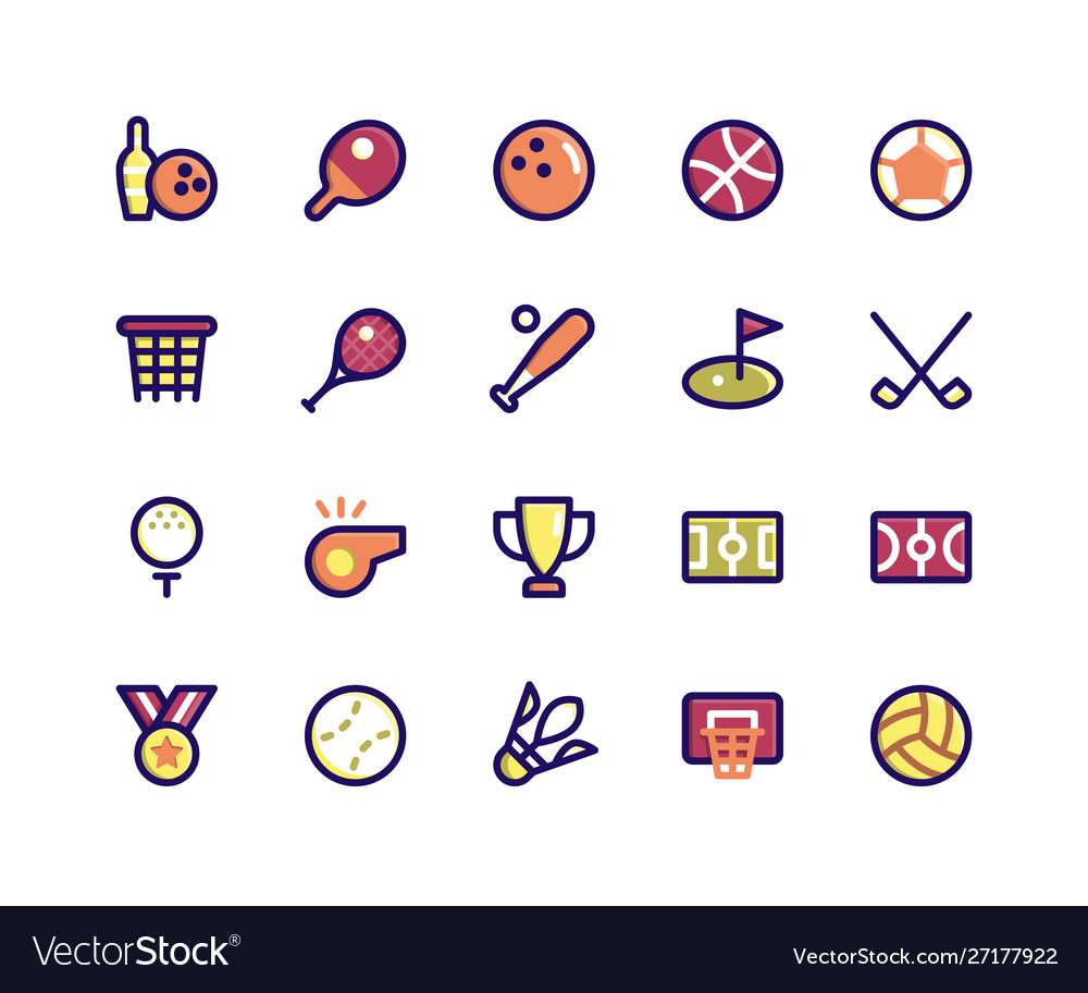 Sport Line Icons - Filled Set