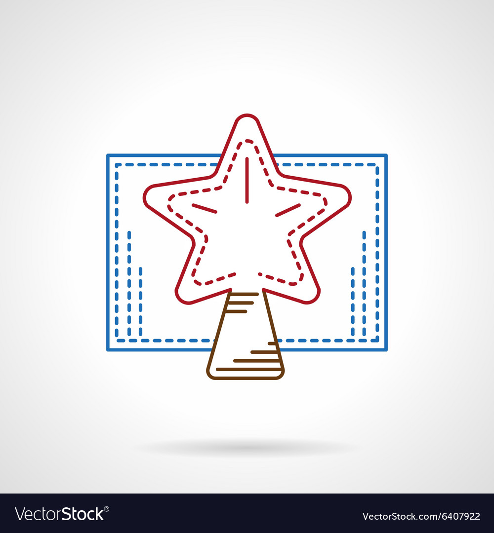 Xmas tree tip flat color line icon