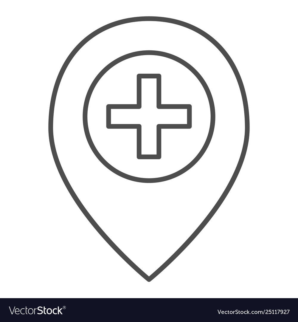Add location thin line icon map pin and plus