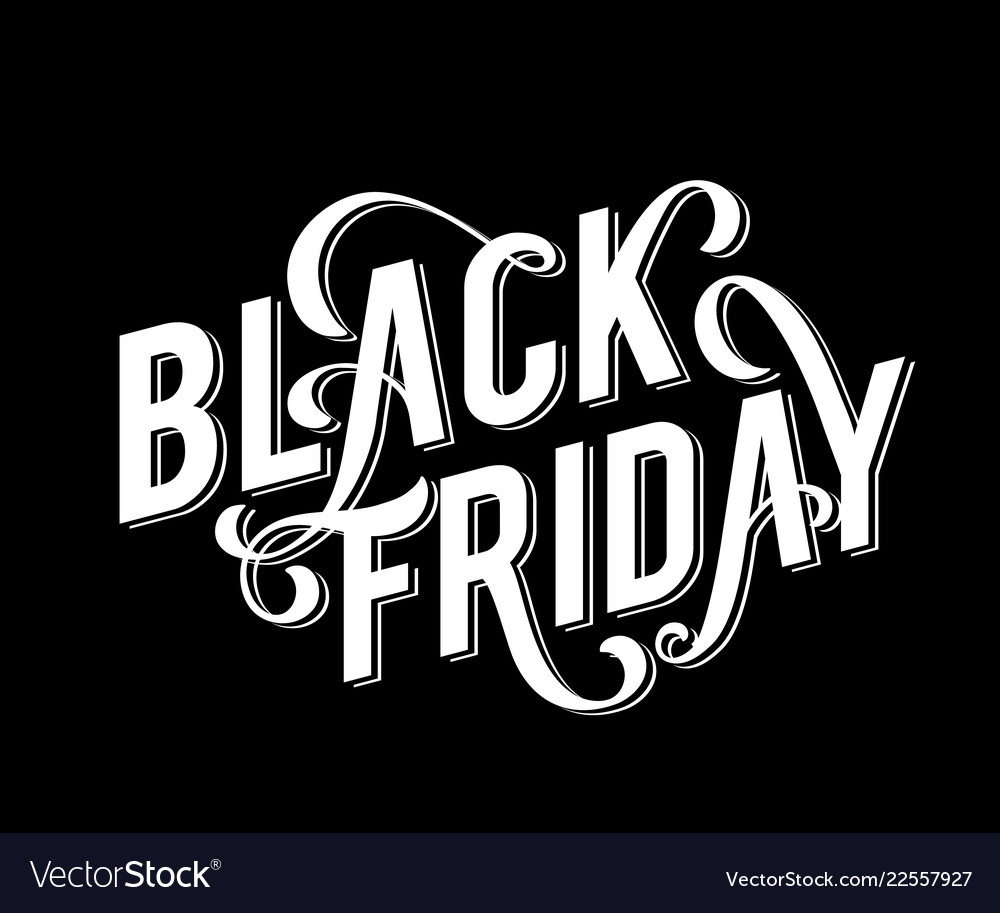 Black friday sale poster with handdrawn lettering vector image Black friday sale poster with handdrawn lettering