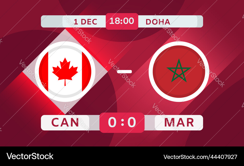 Canada vs morocco football match design element Vector Image