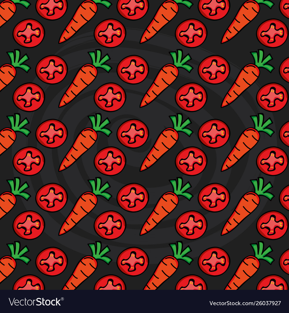 Carrots and tomatoes vegetables pattern background