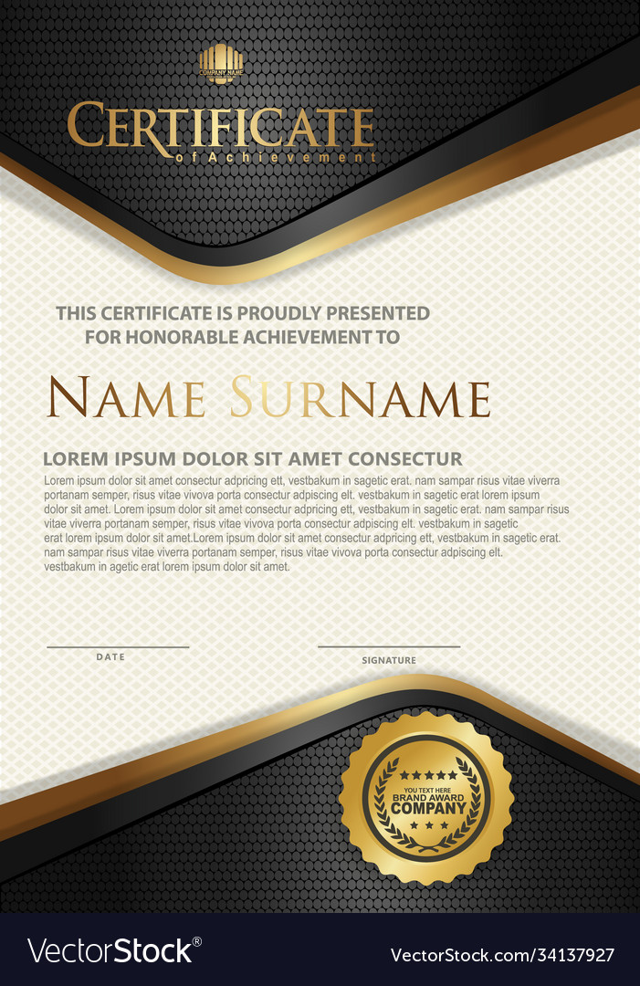 Certificate template with textured background