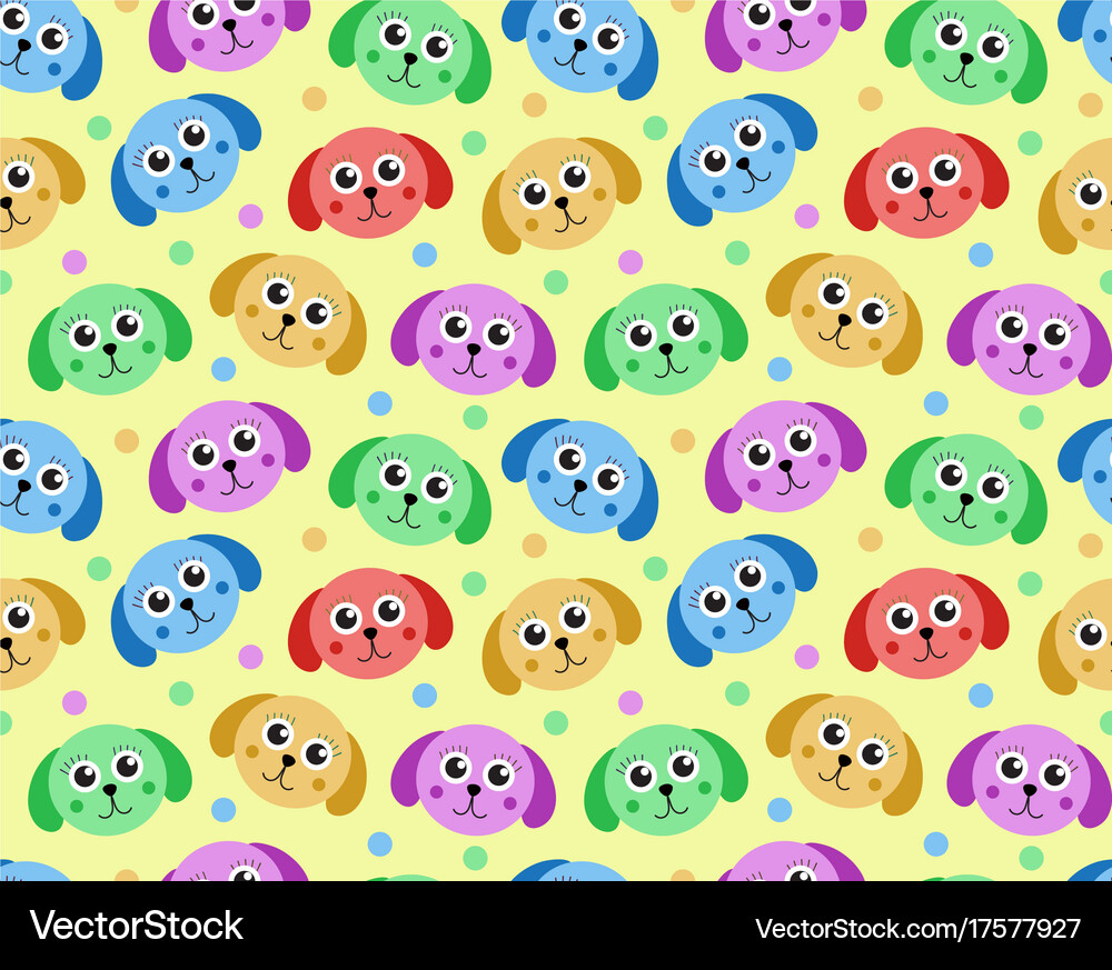Cute puppy seamless pattern dog repetitive Vector Image