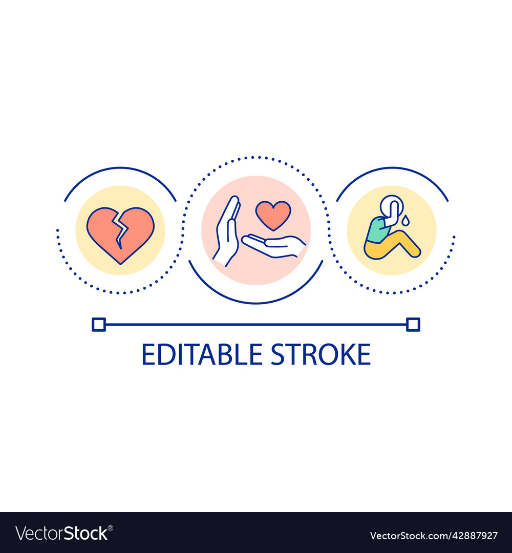 Dealing with rejection in love loop concept icon Vector Image Dealing with rejection in love loop concept icon