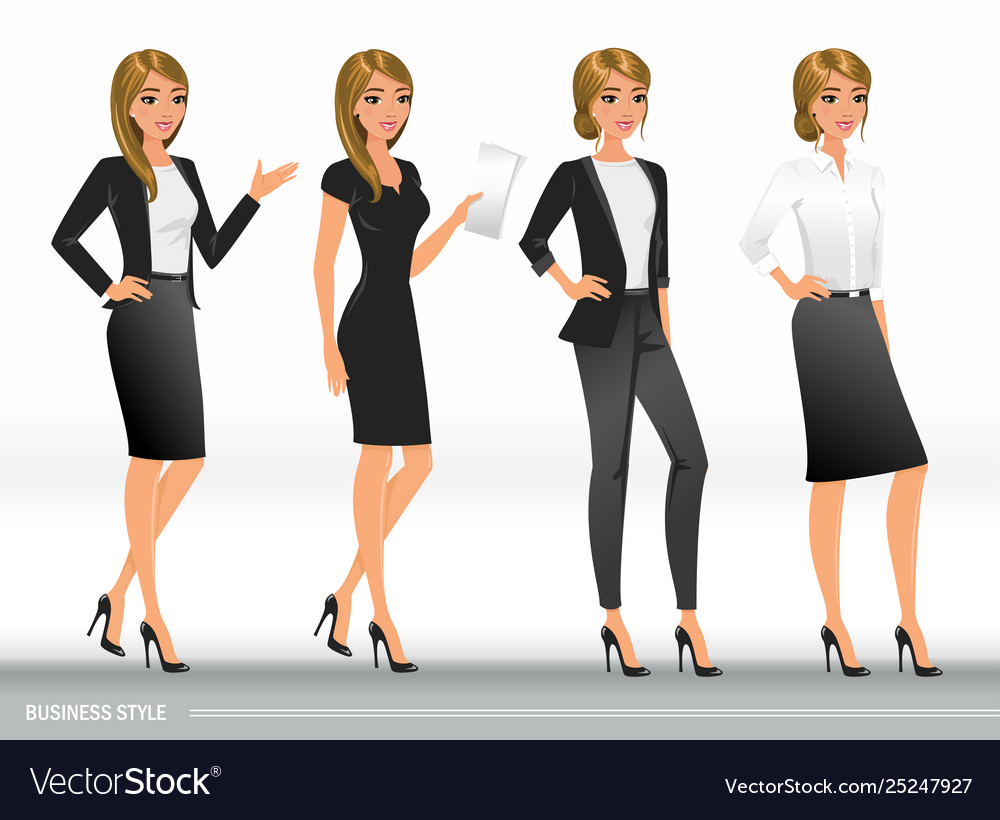 Elegant Business Women In Formal Clothes Vector Image