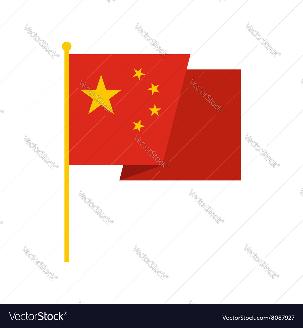 Flag china icon flat style Royalty Free Vector Image
