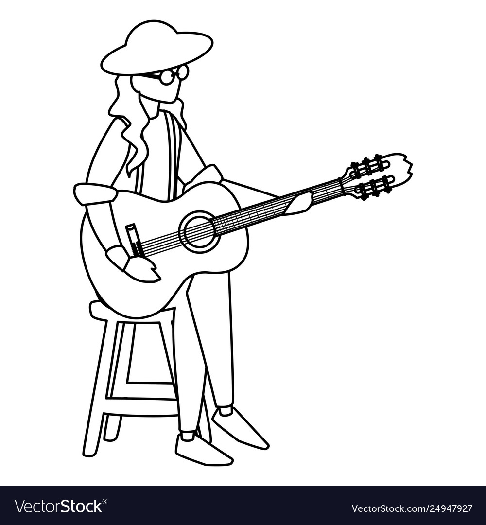 Guitarist playing guitar character