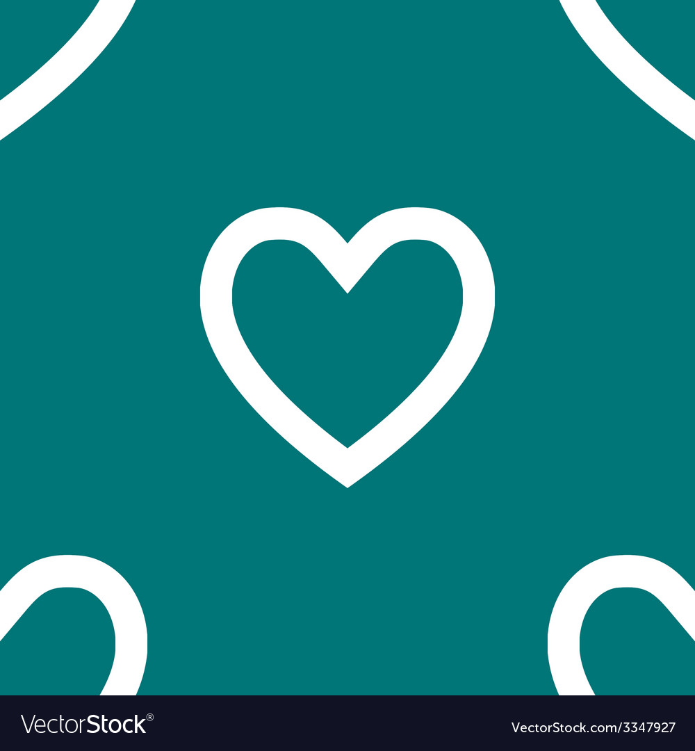 Heart web icon flat design seamless pattern