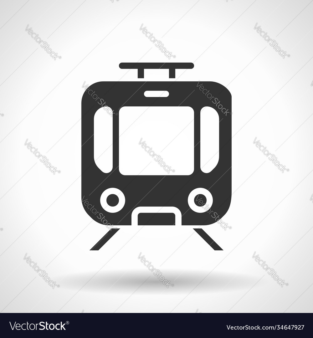 Monochromatic tram icon with hovering effect