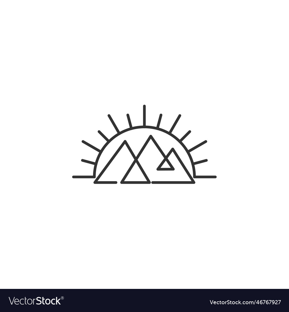 Outdoor adventure mountain logo template icon