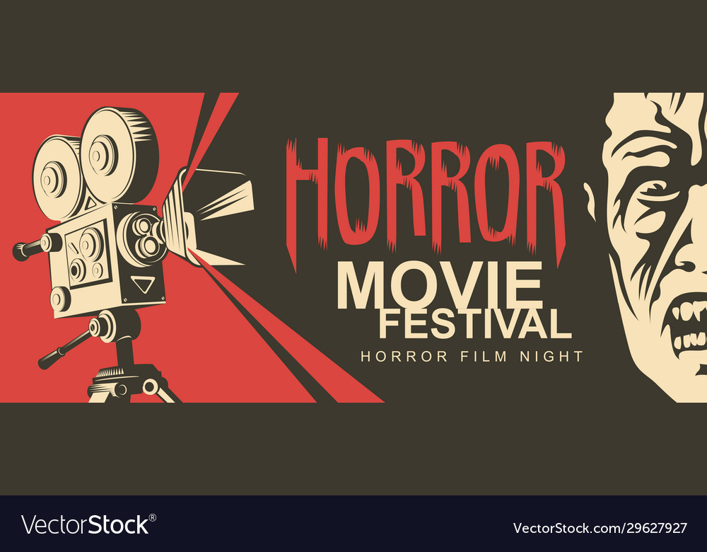 Poster for horror movie festival scary cinema Vector Image