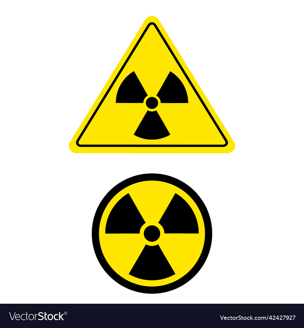Strahlen gelb und schwarz Zeichen vector image Strahlen gelb und schwarz Zeichen
