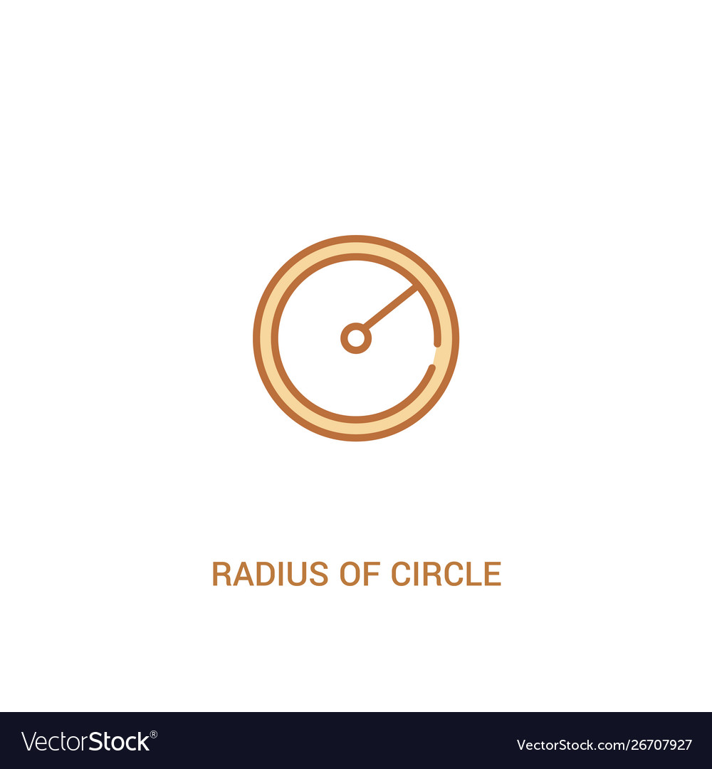 Radius circle concept 2 colored icon simple vector image Radius circle concept 2 colored icon simple
