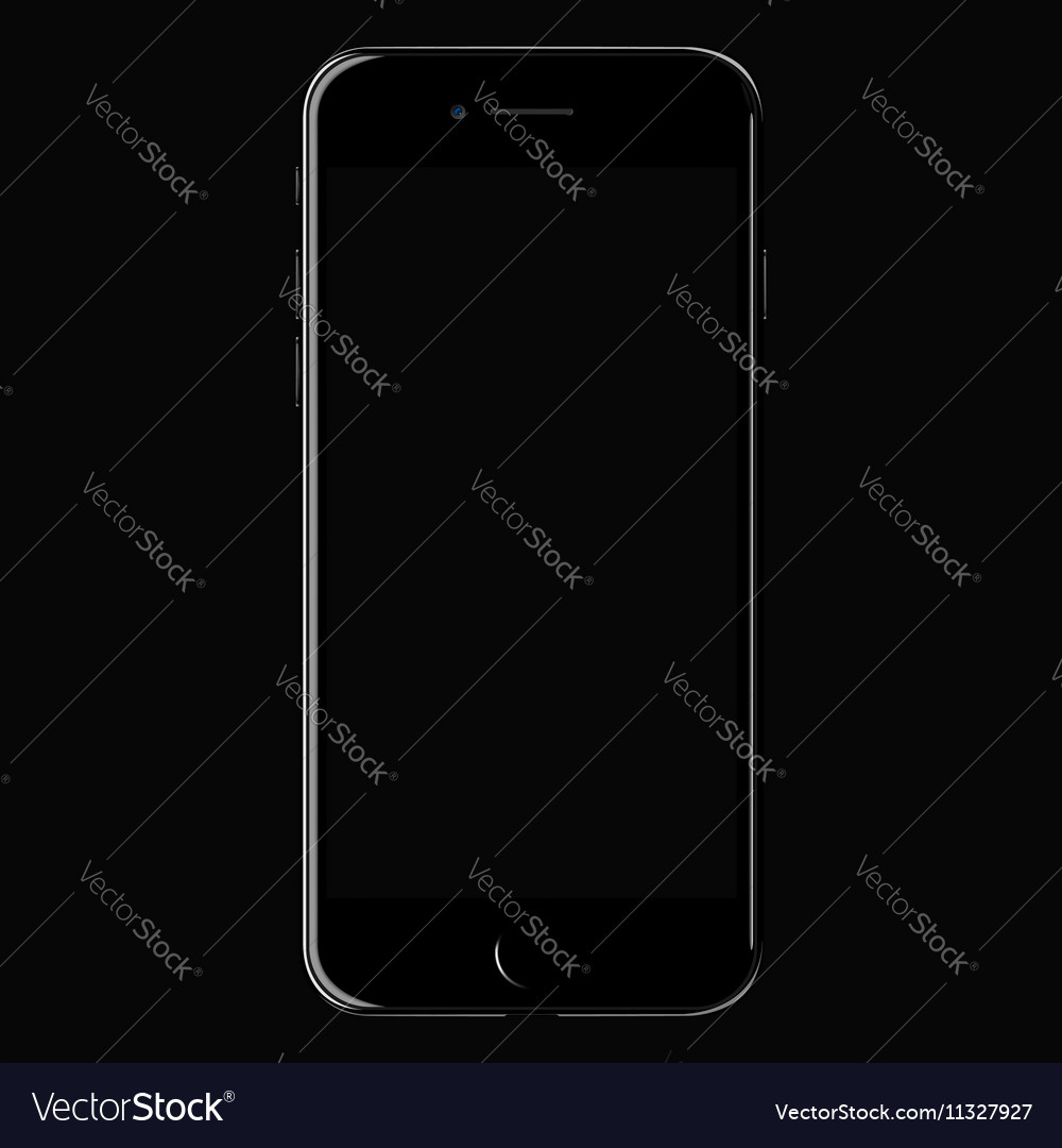 Realistic Black Mobile Iphone 7 With Blank Screen Vector Image