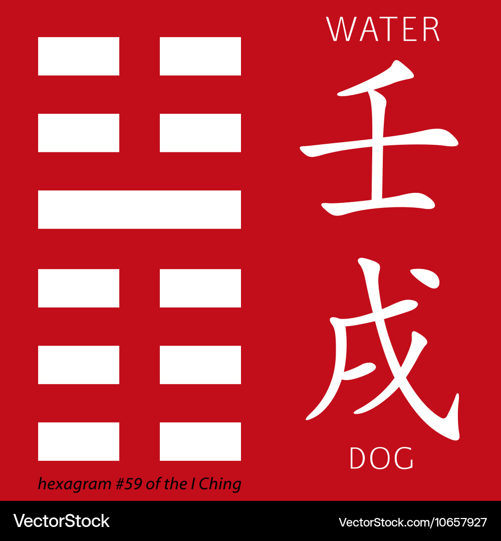 Symbol of i ching hexagram Royalty Free Vector Image