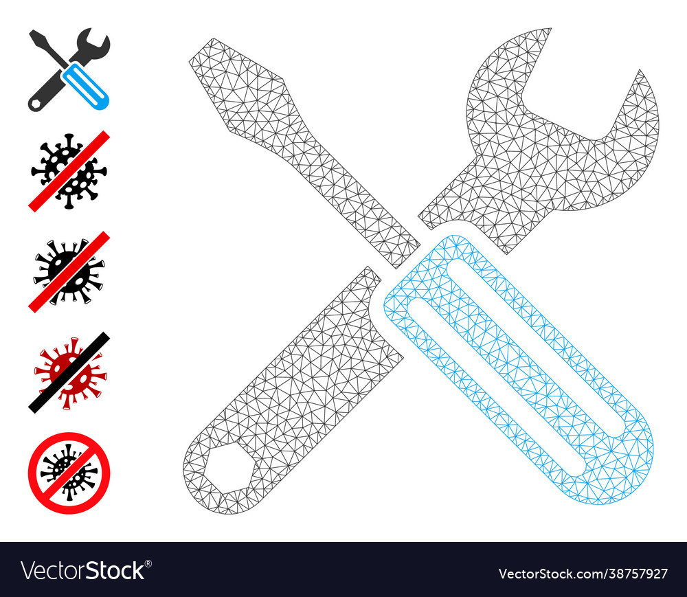 Web mesh options icon with simple pictograms