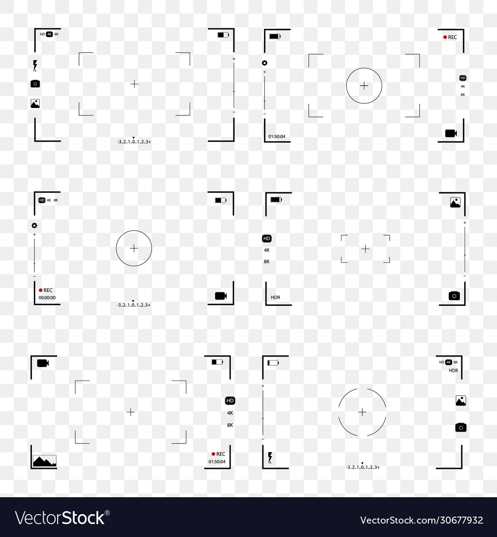Camera view and focusing screen vector image Camera view and focusing screen