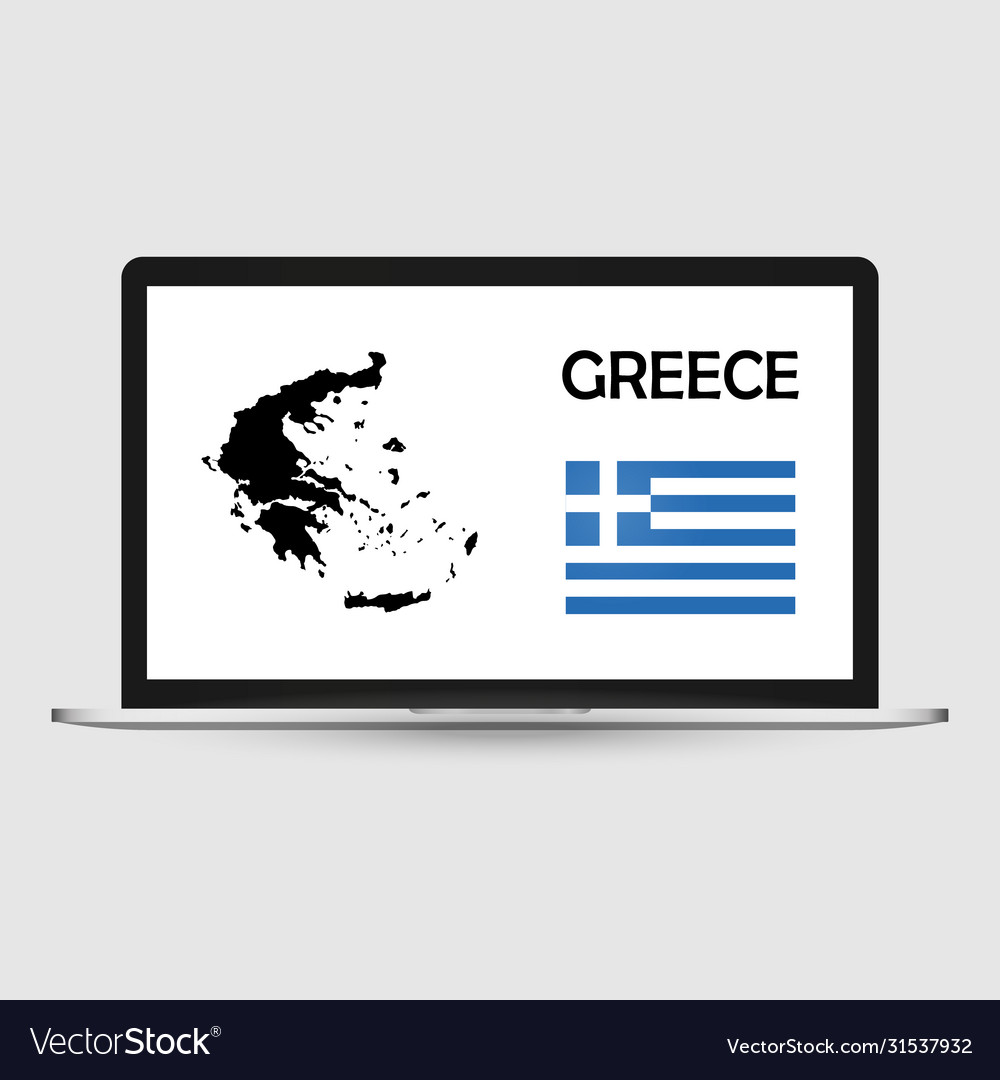 Computer monitor with a flag and map country