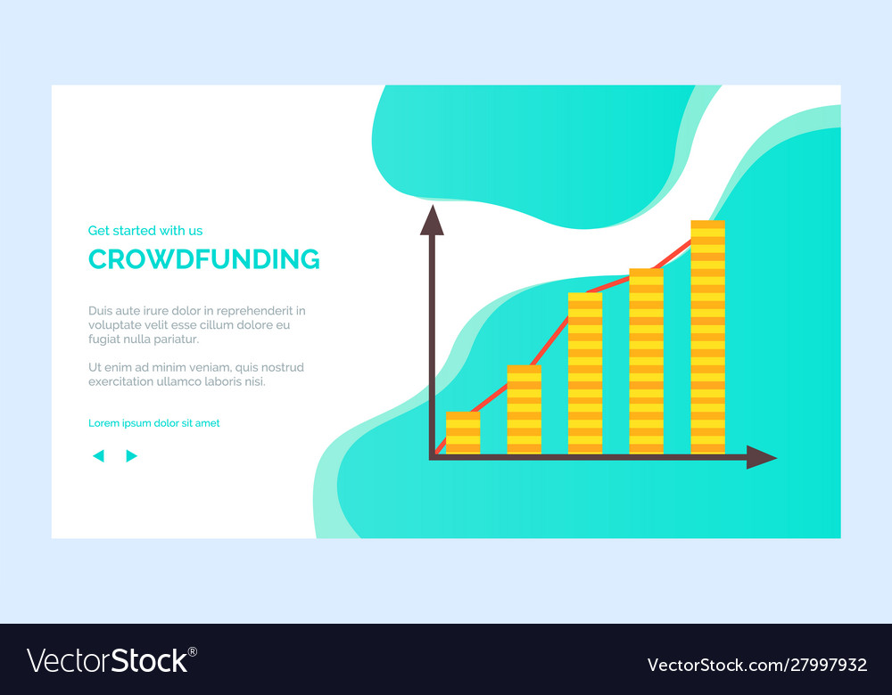 Crowdfunding timeline scale with infographics