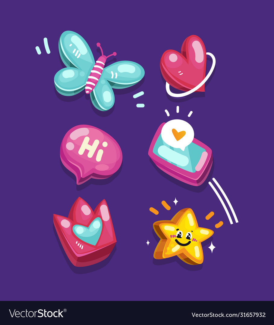 Cute Kids Icons - Happy Elements