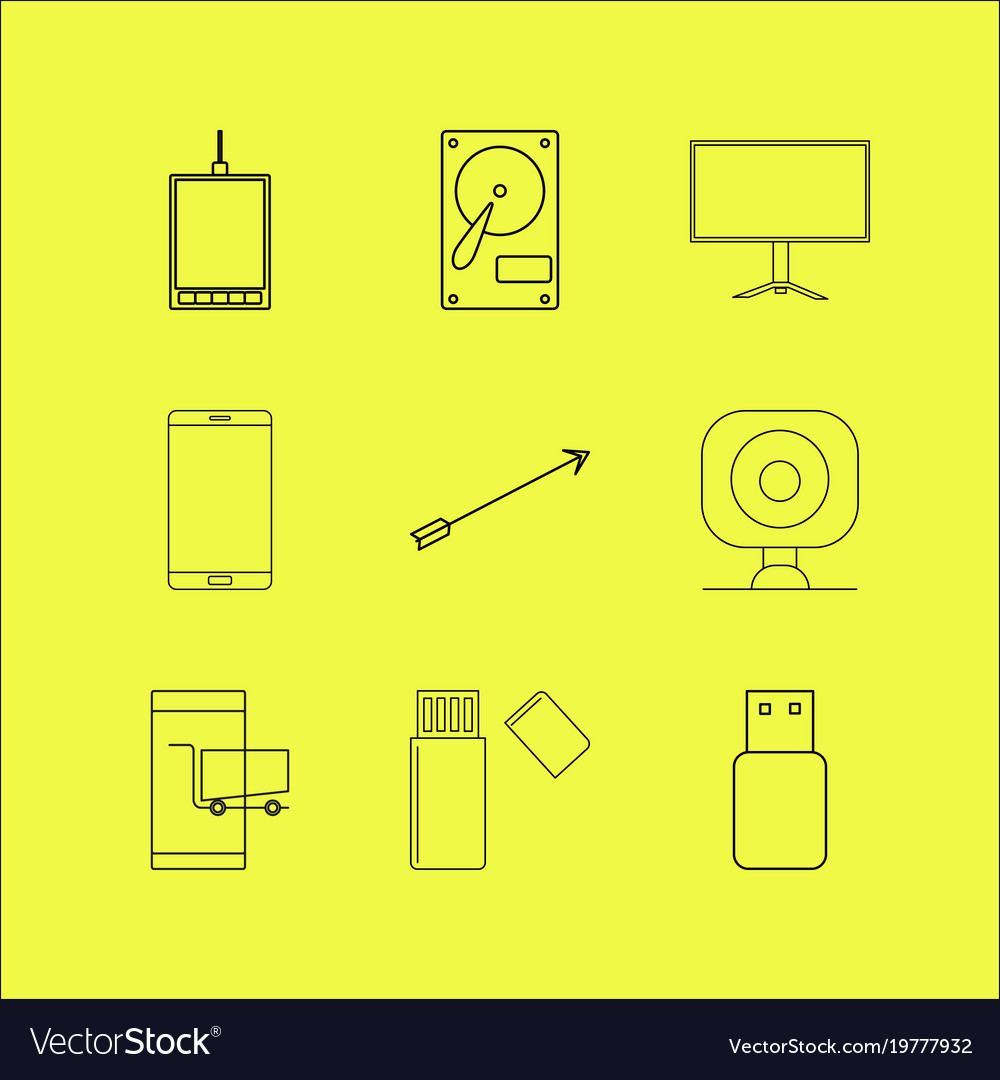 Devices linear icon set simple outline icons
