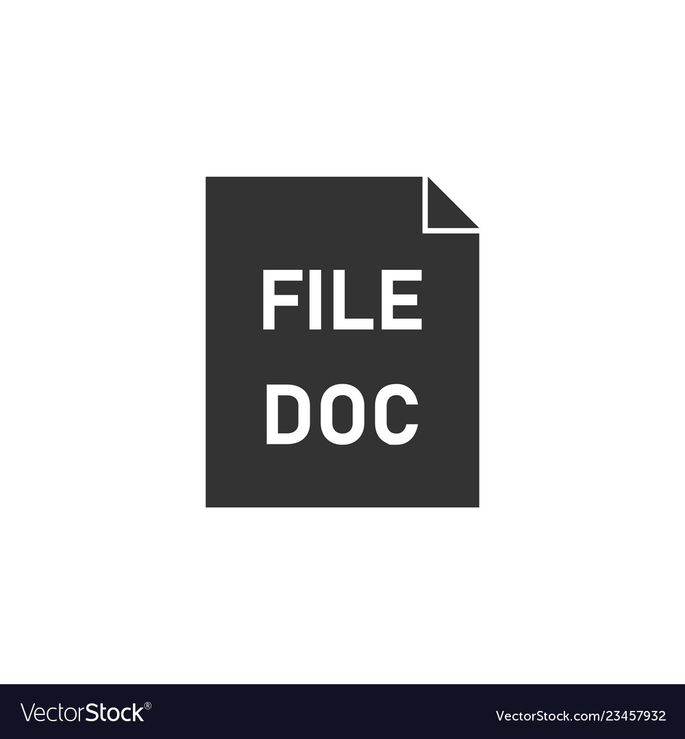 Doc file icon flat vector image Doc file icon flat