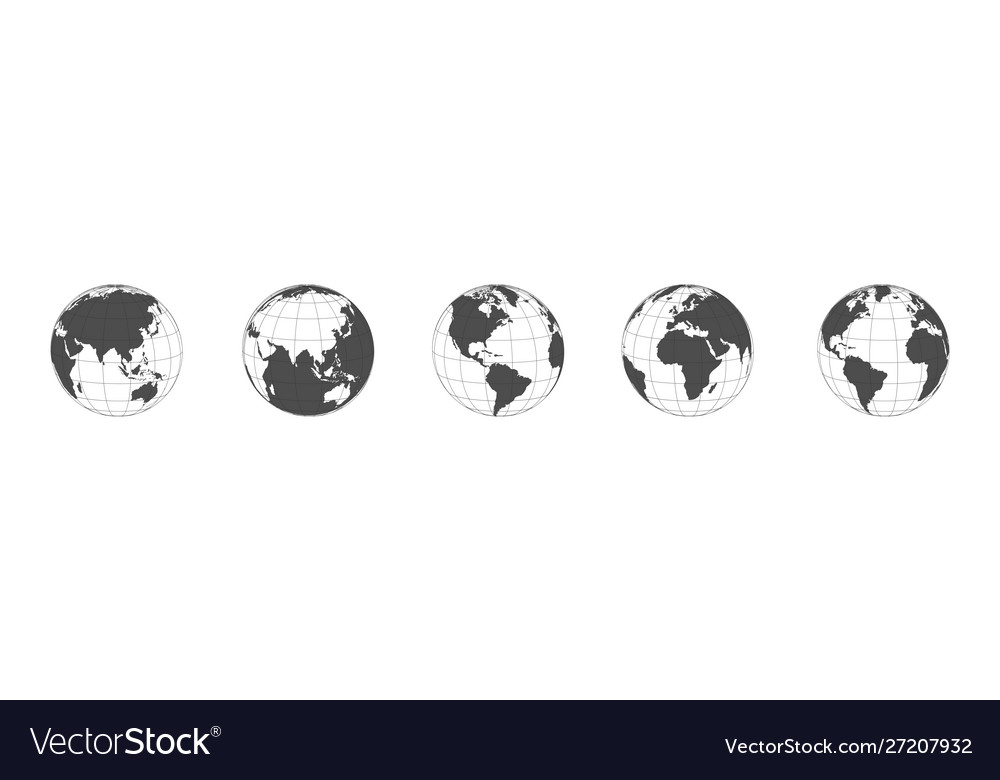 Earth Globe Icon Set - Row Panorama
