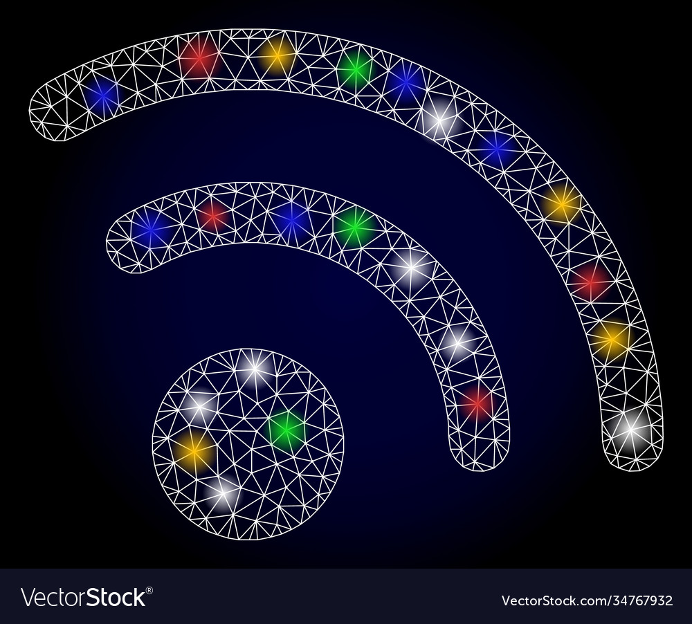 Flare net radio signal with colorful glare spots