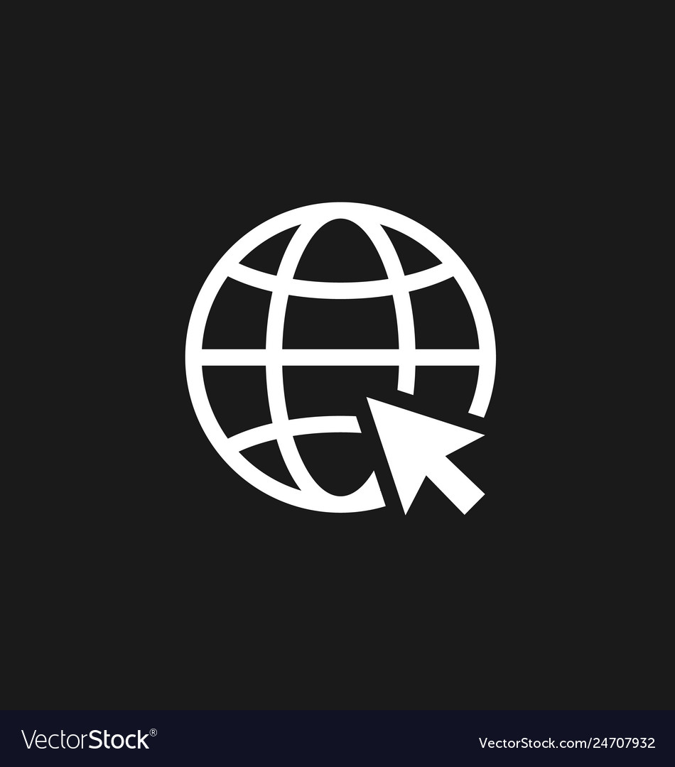 Go to web internet icon sign in flat style vector image Go to web internet icon sign in flat style