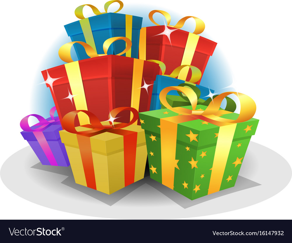 Happy Birthday Gifts Pack Royalty Free Vector Image