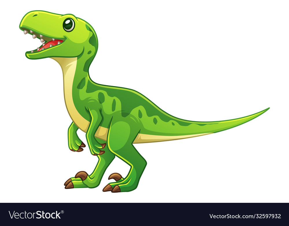 Little velociraptor cartoon Royalty Free Vector Image