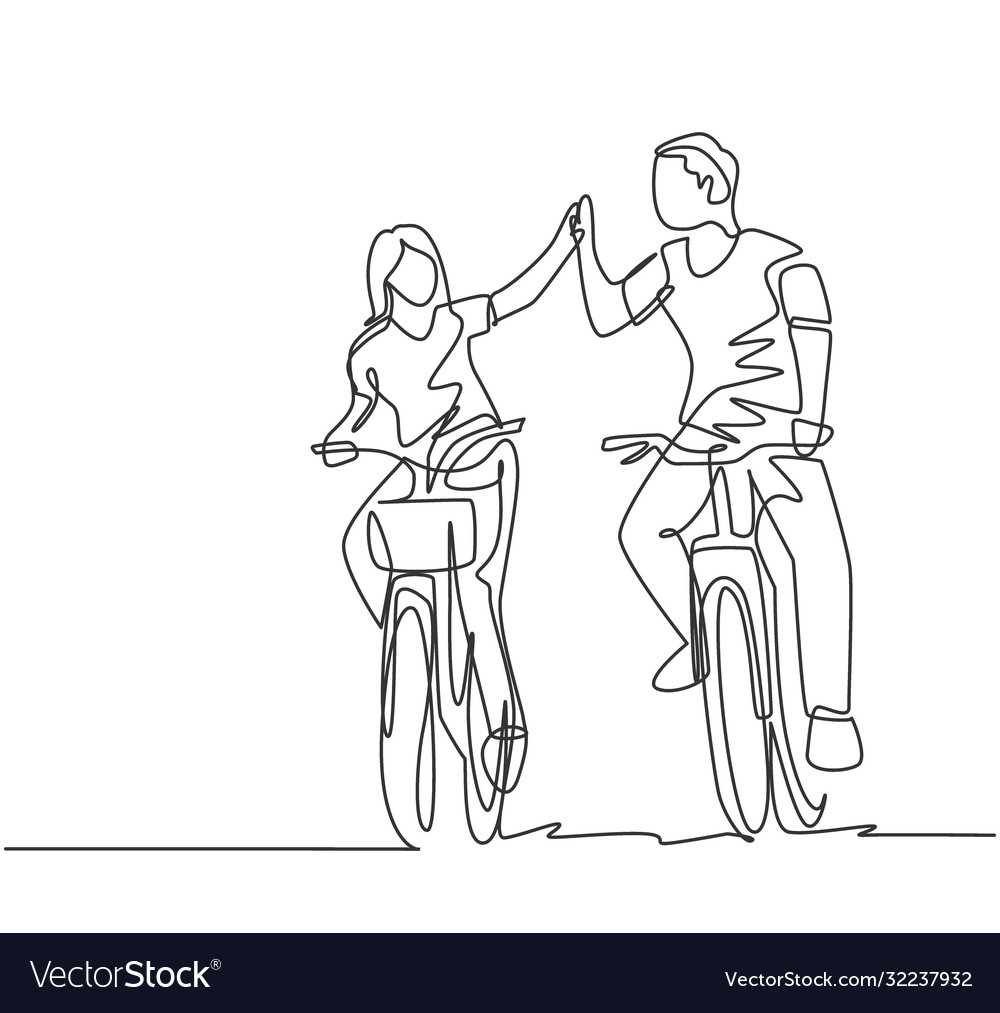 Love relationship concept single line drawing of Vector Image
