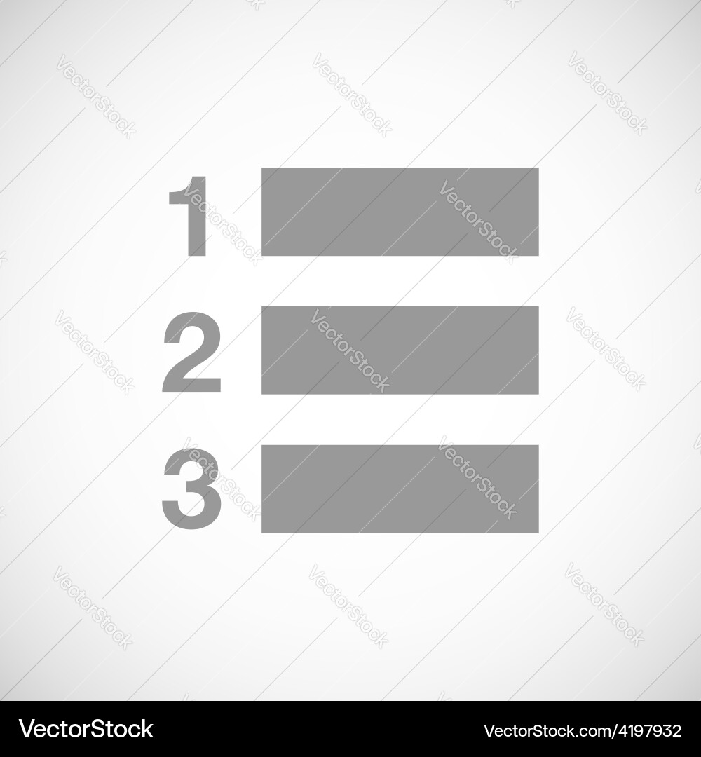 Numbered list black icon Royalty Free Vector Image