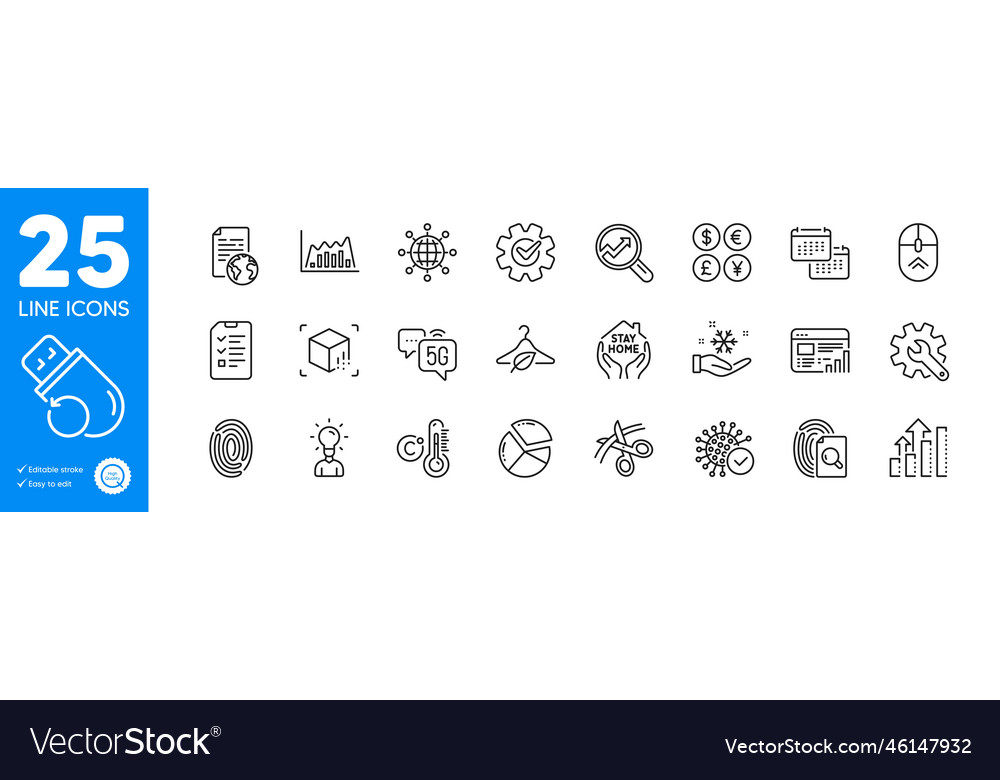Outline icons set interview calendar Vector Image Outline icons set interview calendar