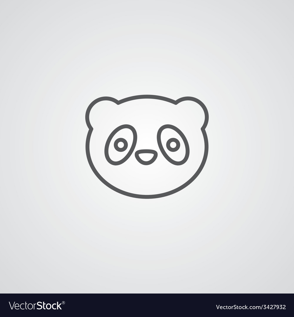 Panda Umrisssymbol dunkel auf weißem Hintergrund-Logo